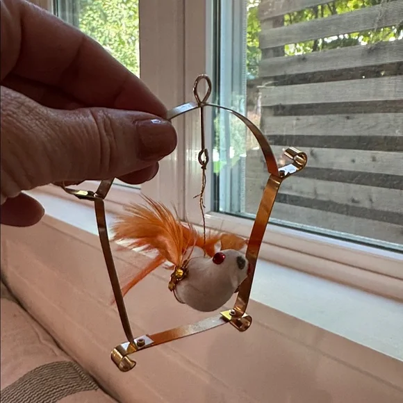 Vintage Orange and White Decorative Bird Ornaments - Picture 8 of 8